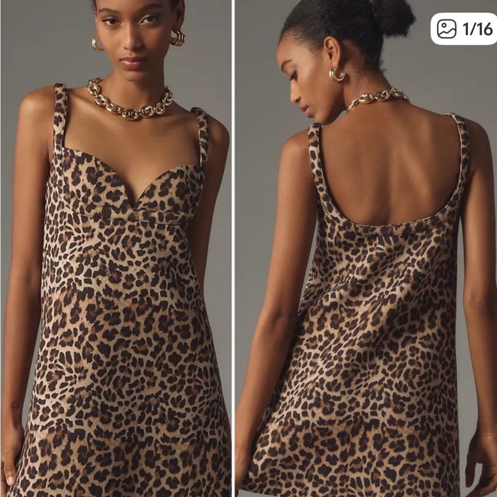 Anthropologie X Dhruv Kapoor Leopard Print Dress